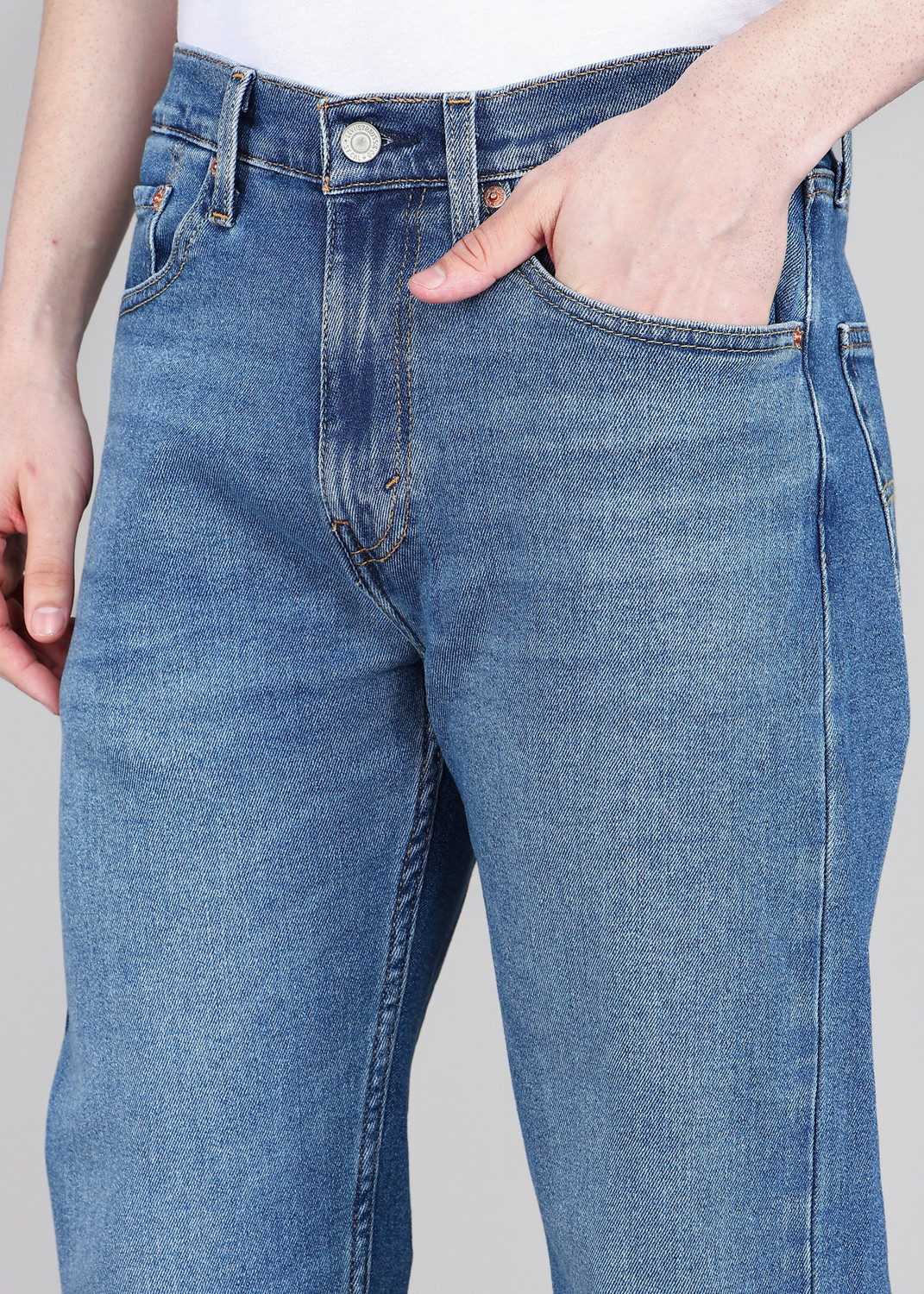 Image of LEVI'S 505 Straight Fit Men Blue Jeans