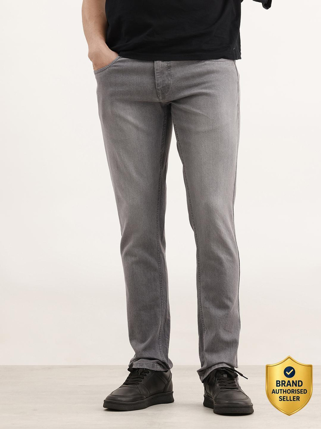 Image of WROGN Slim Men Grey Jeans