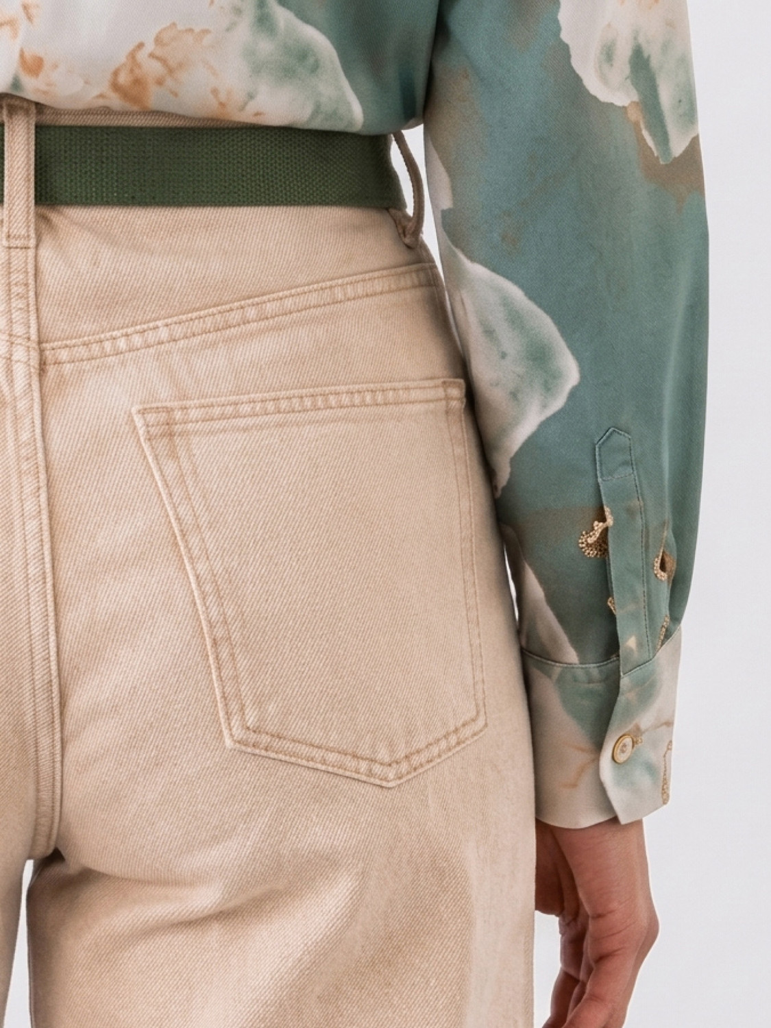 Image of Z&ZENTLY Baggy Fit Women Beige Jeans