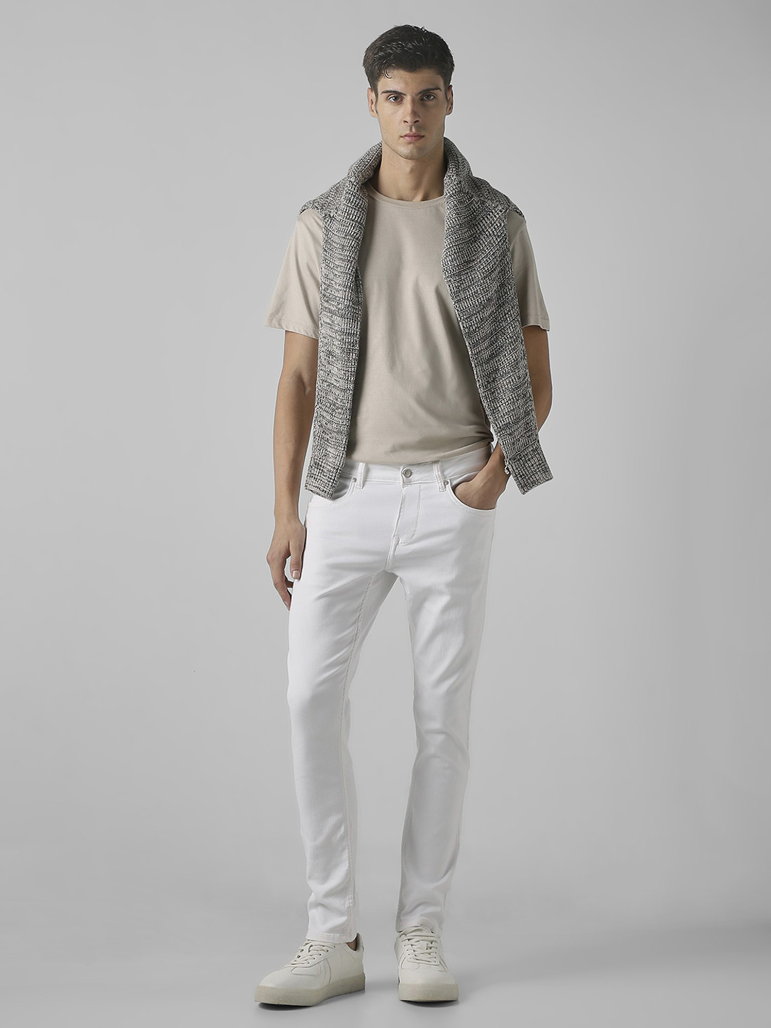 Image of MUFTI Skinny Men White Jeans