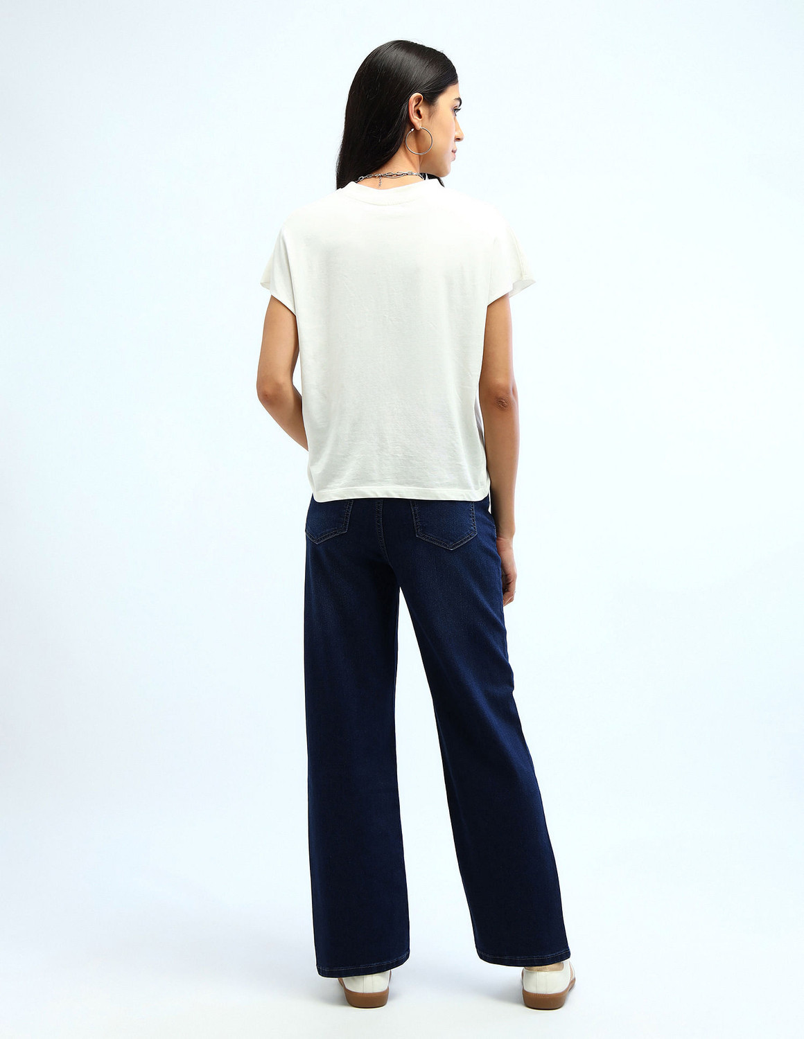 Image of FLYING MACHINE Straight Fit Women Blue Jeans