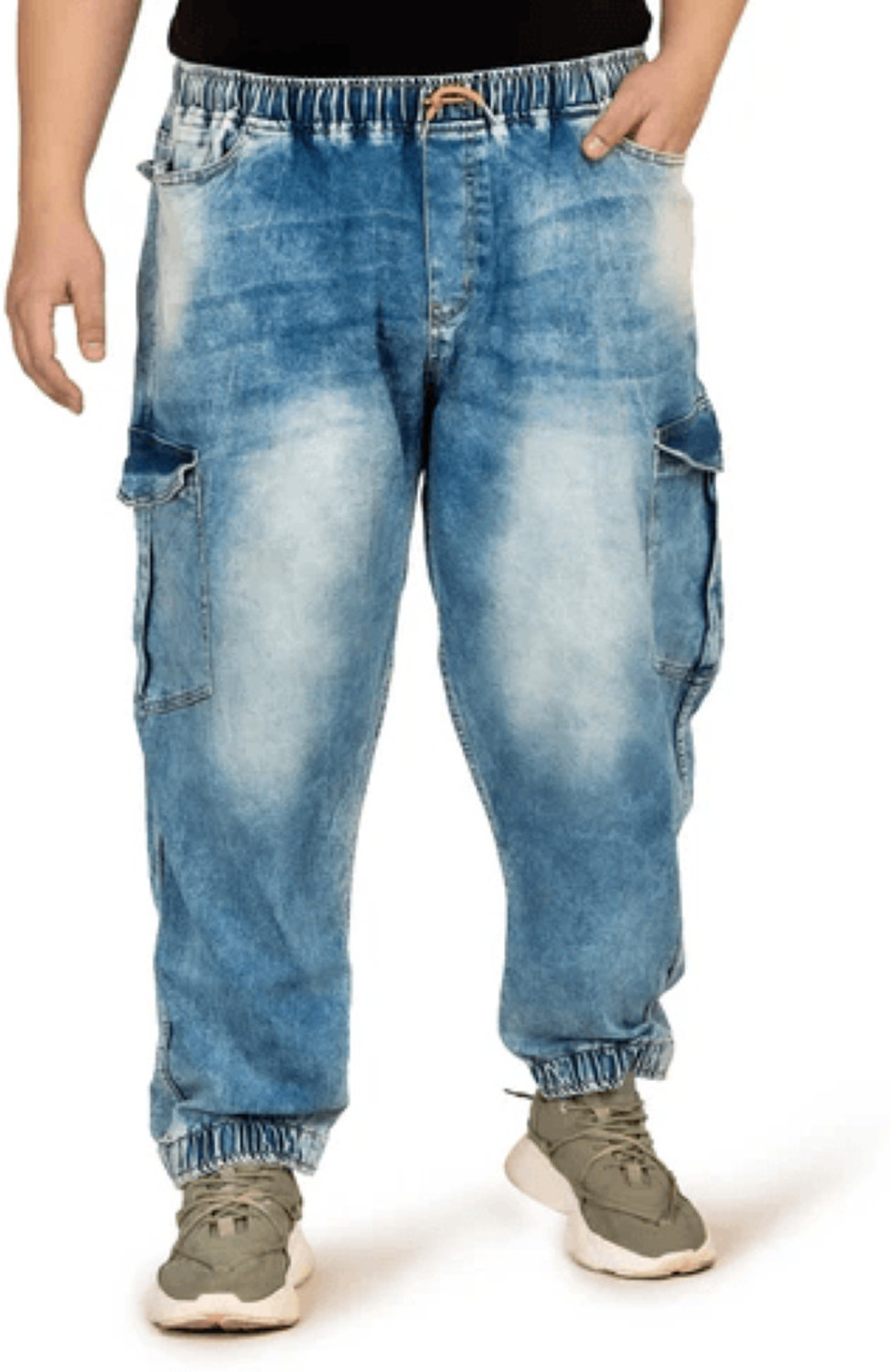 Image of ABFY ZOO Jogger Fit Men Blue Jeans
