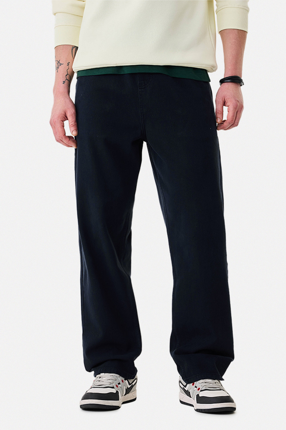 Image of Snitch Relaxed Fit Men Dark Blue Jeans