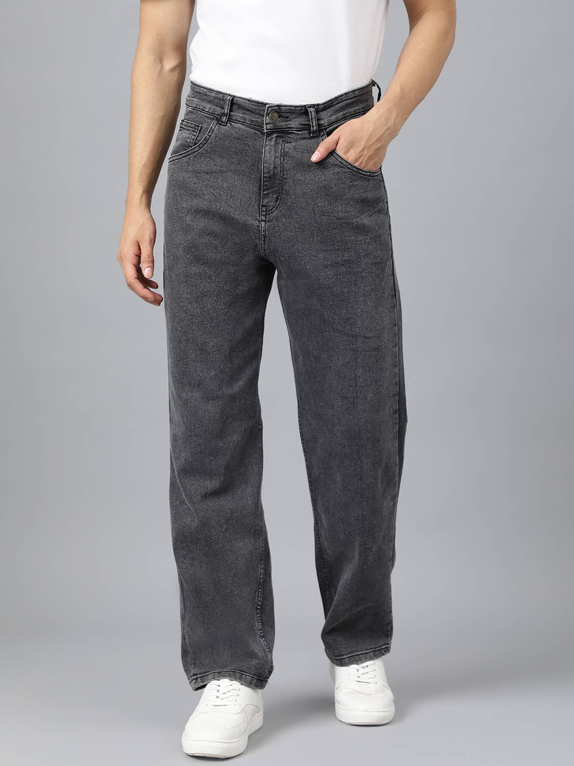 KOTTY Men Regular Low Rise Black Jeans