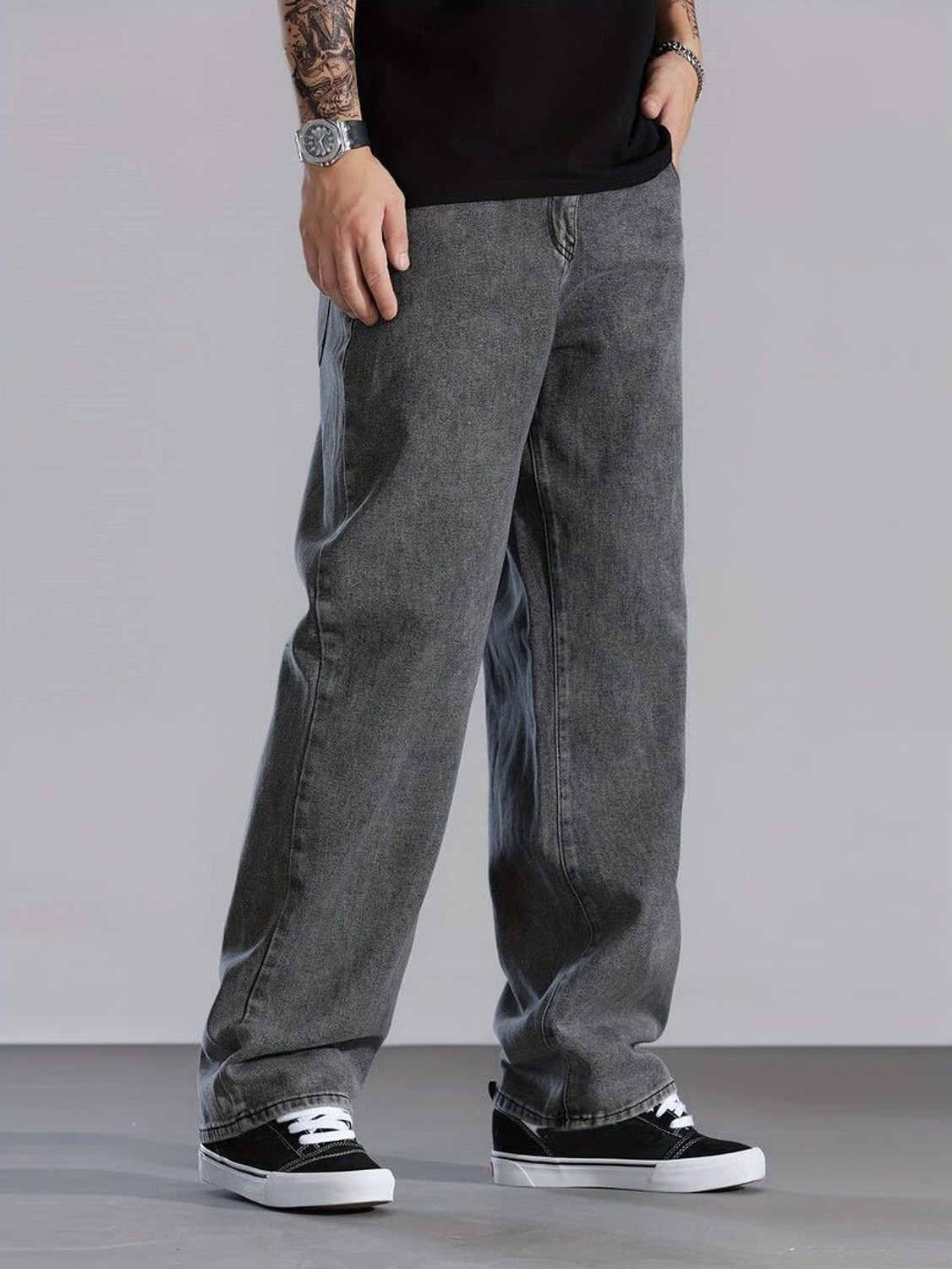 Image of JAARA Relaxed Fit Men Grey Jeans