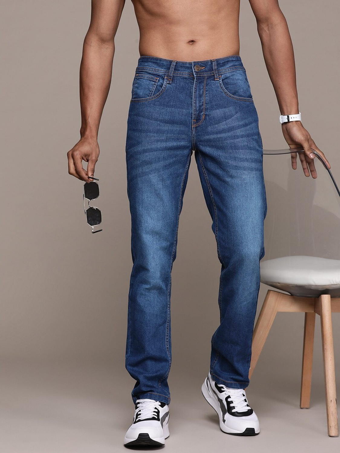 Image of Roadster Slim Men Dark Blue Jeans