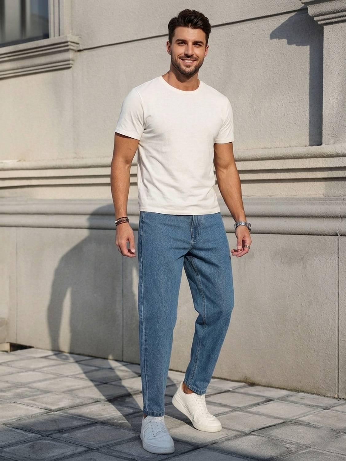 S R Traders Mom Fit Men Blue Jeans - Image 4