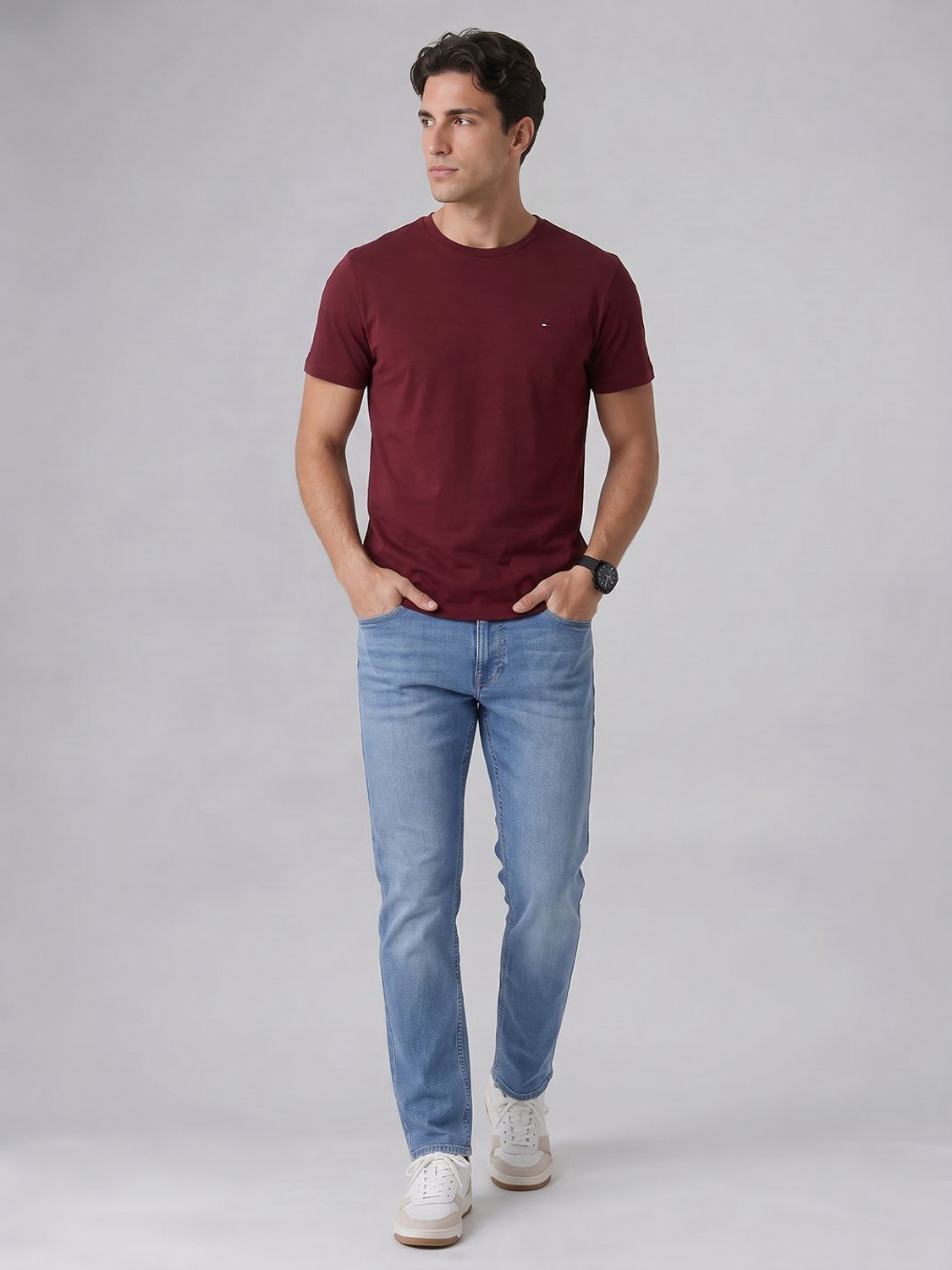 Image of Spykar Men Regular Mid Rise Blue Jeans