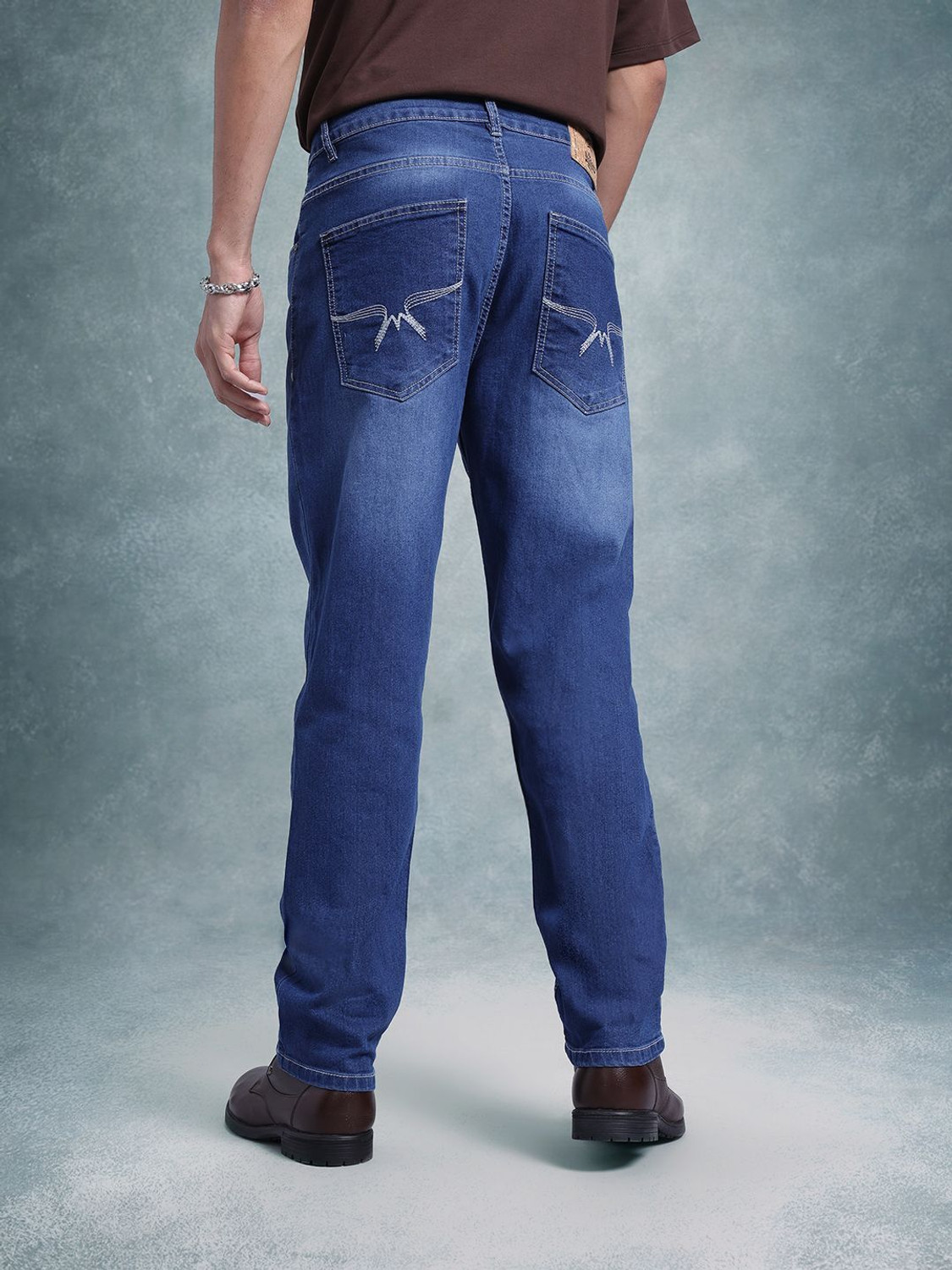 Image of Roadster Straight Fit Men Blue Jeans