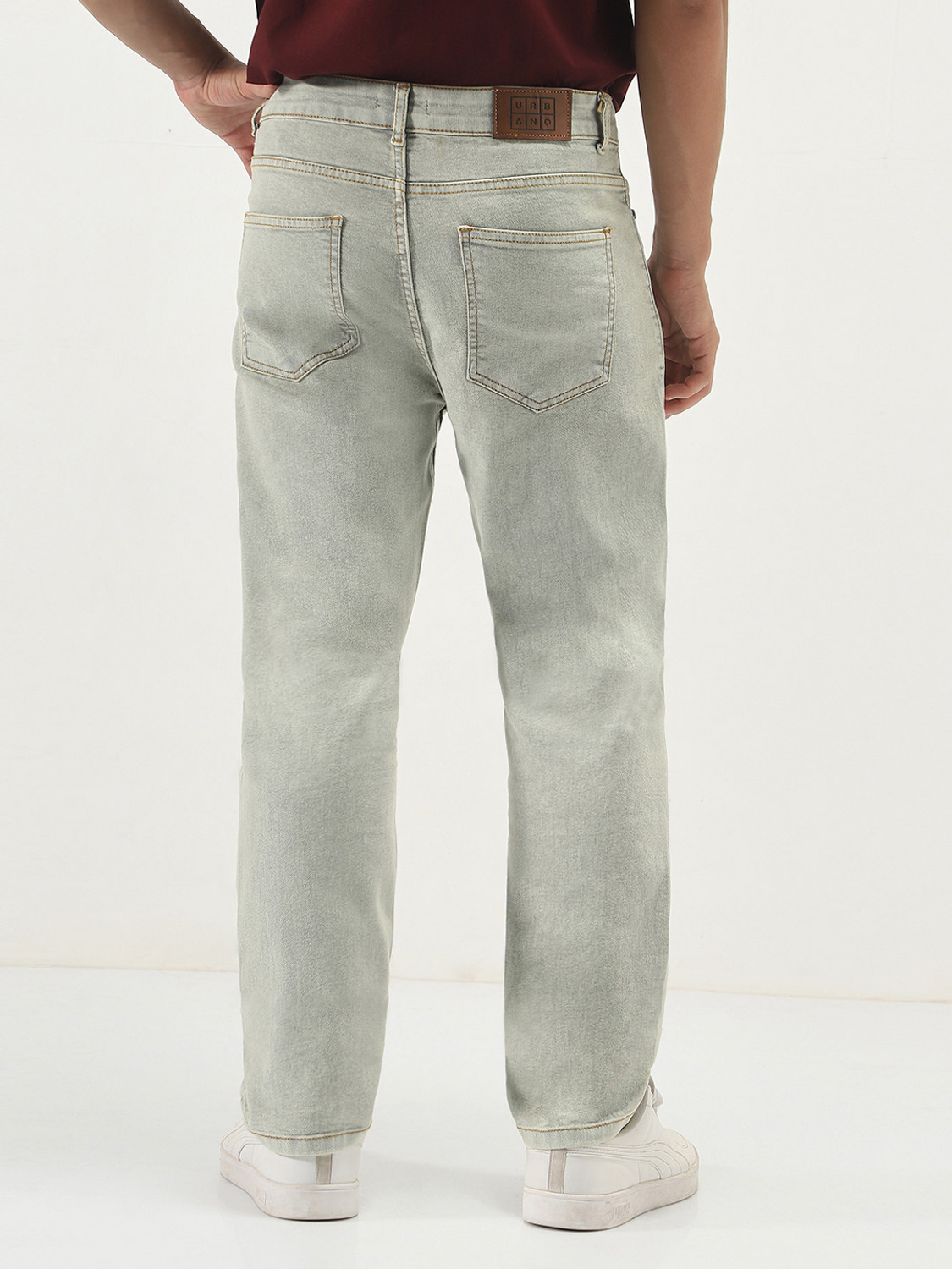 Image of Urbano Fashion Straight Fit Men Grey Jeans