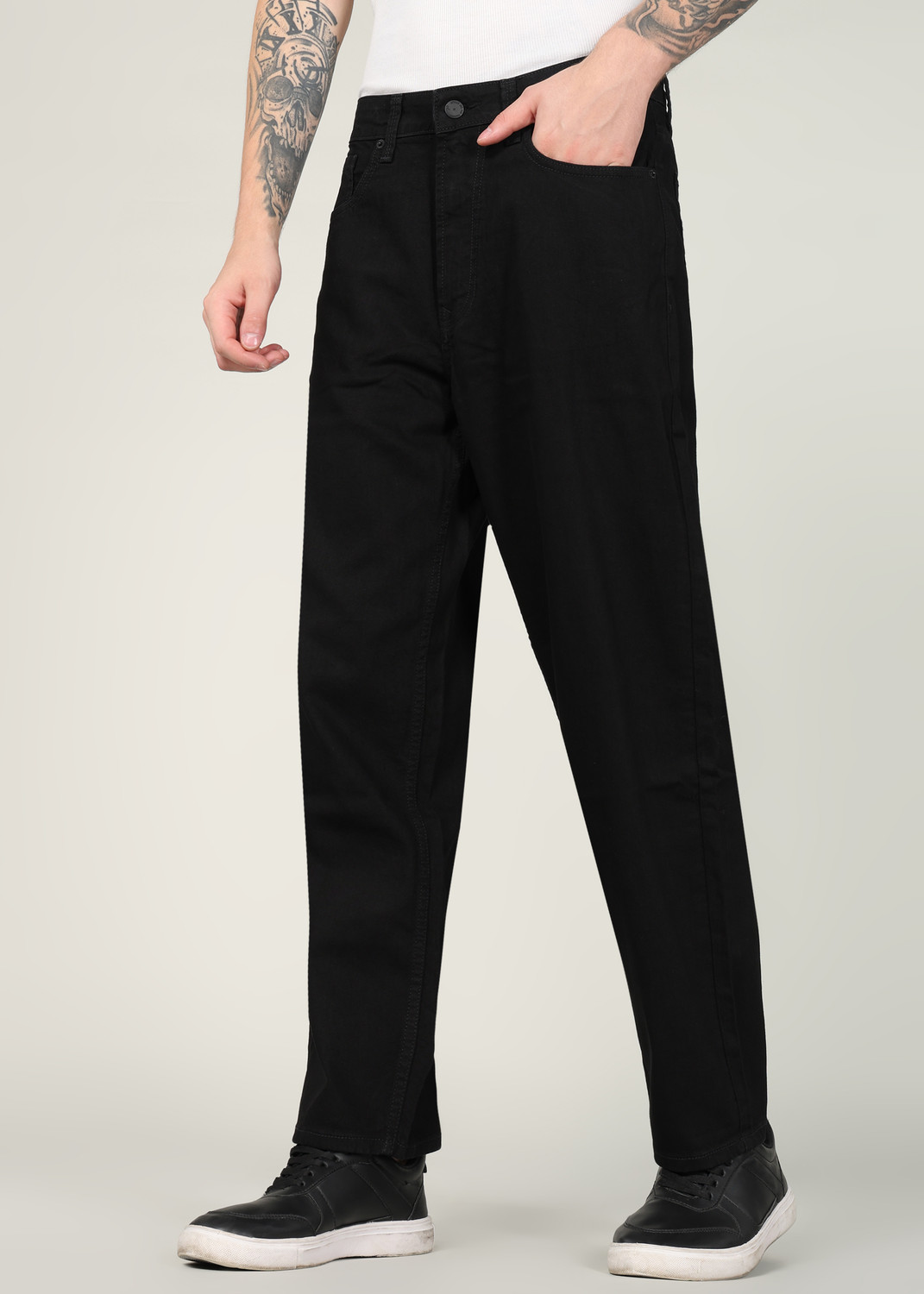 Image of Spykar Loose Fit Men Black Jeans