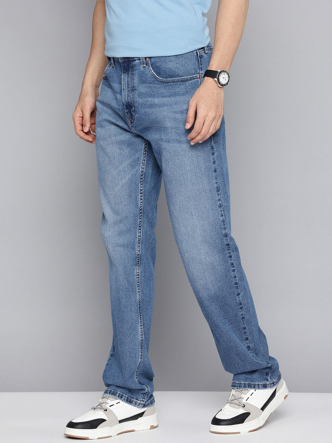 Image of LEVI'S 505 Straight Fit Men Blue Jeans