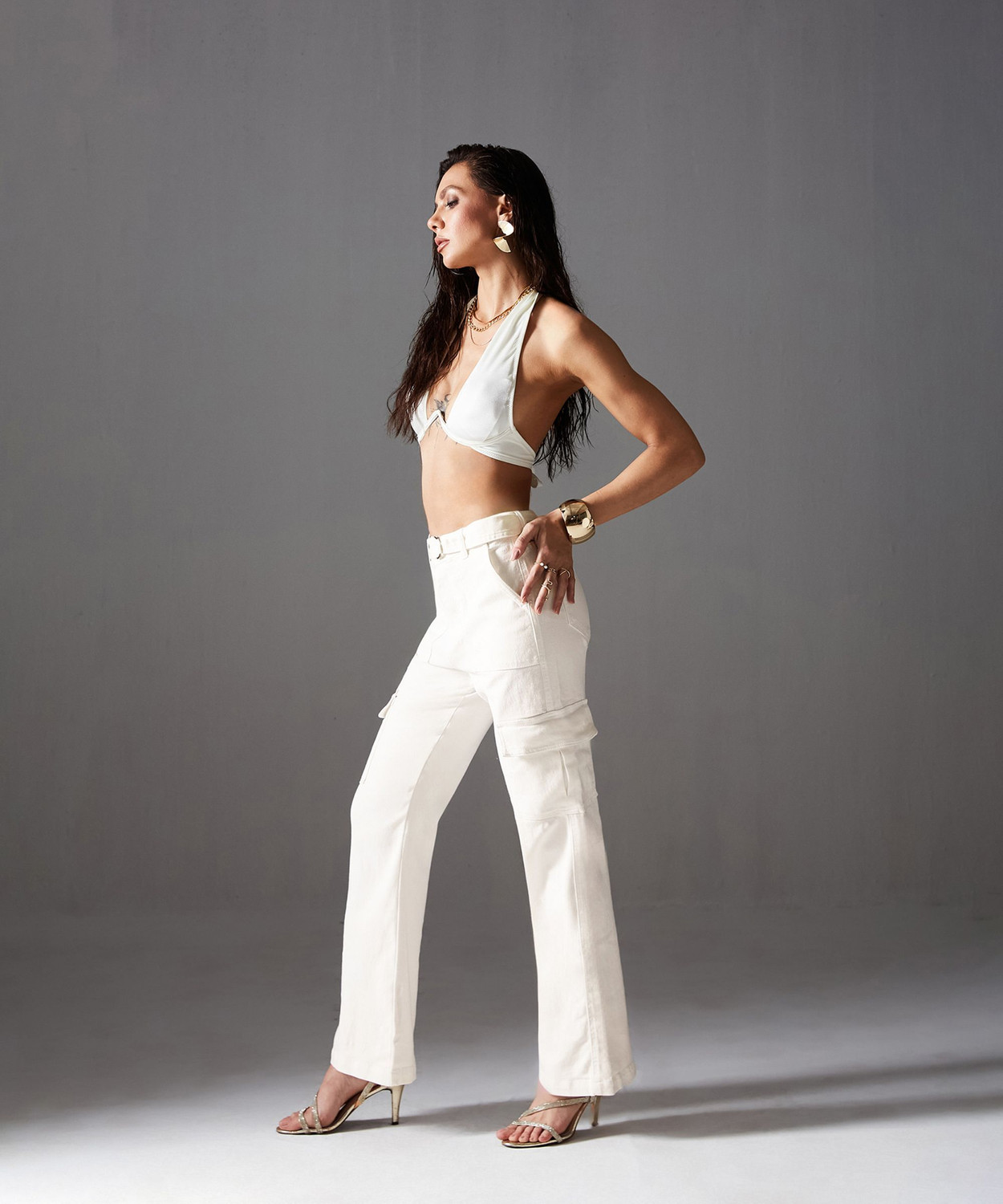 Image of Miss Chase Boot-Leg Women White Jeans
