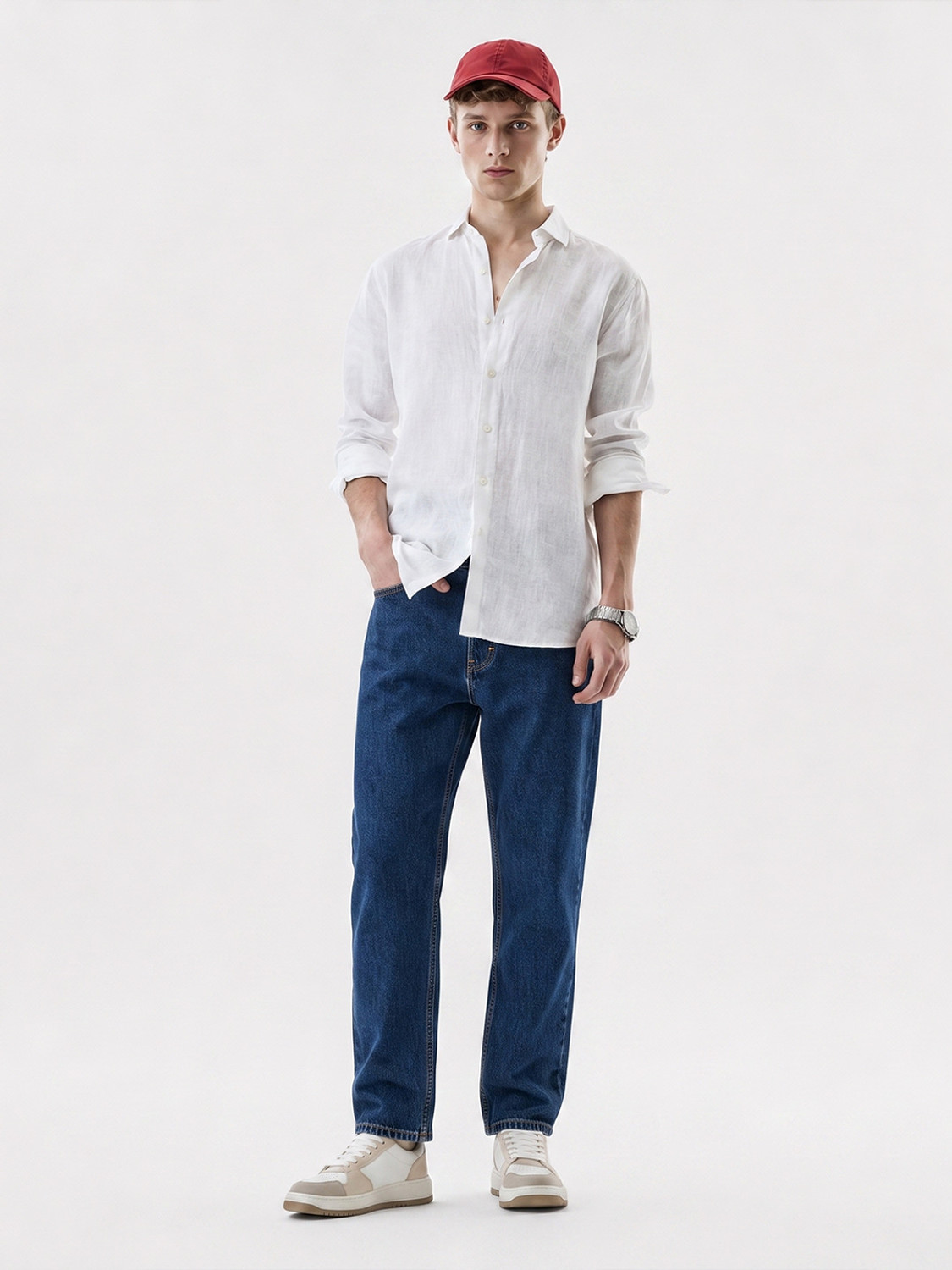Image of RED CHIEF Men Regular Mid Rise Blue Jeans