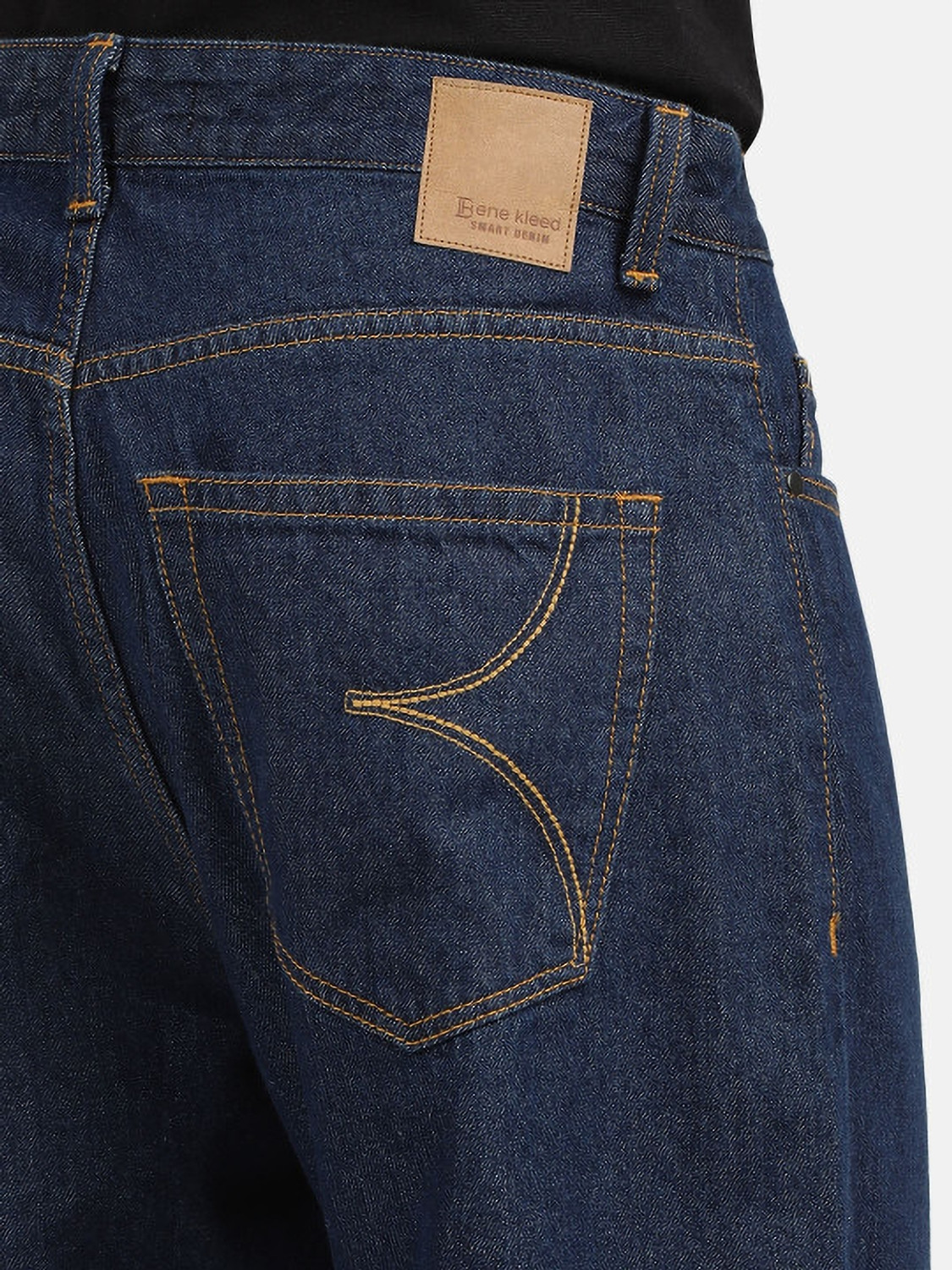 Image of Bene Kleed Straight Fit Men Dark Blue Jeans