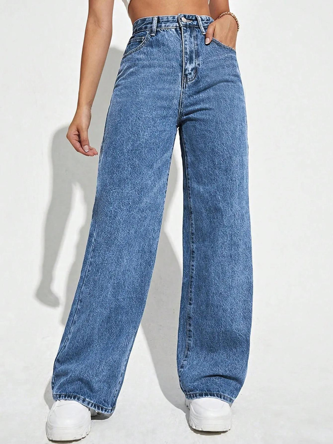 Image of KOTTY Straight Fit Women Blue Jeans