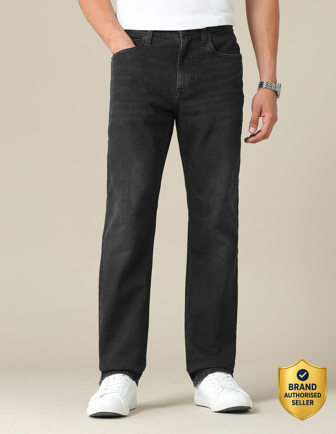 Image of U.S. Polo Assn. Denim Co. Straight Fit Men Black Jeans