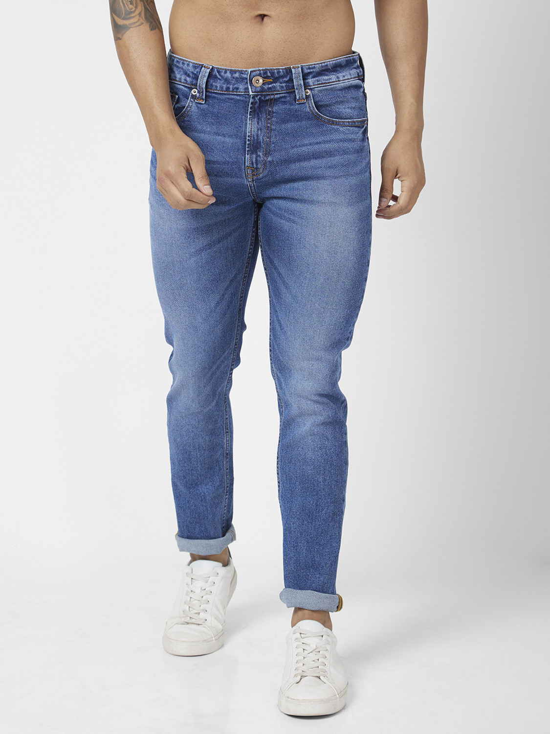 Image of Spykar Slim Men Blue Jeans