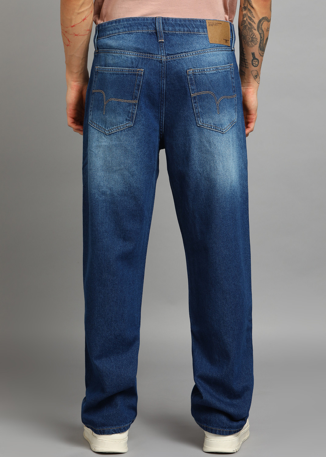 Image of FLYING MACHINE Relaxed Fit Men Blue Jeans