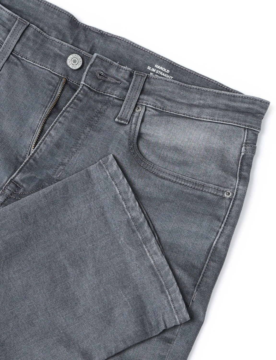 Image of U.S. Polo Assn. Denim Co. Straight Fit Men Grey Jeans