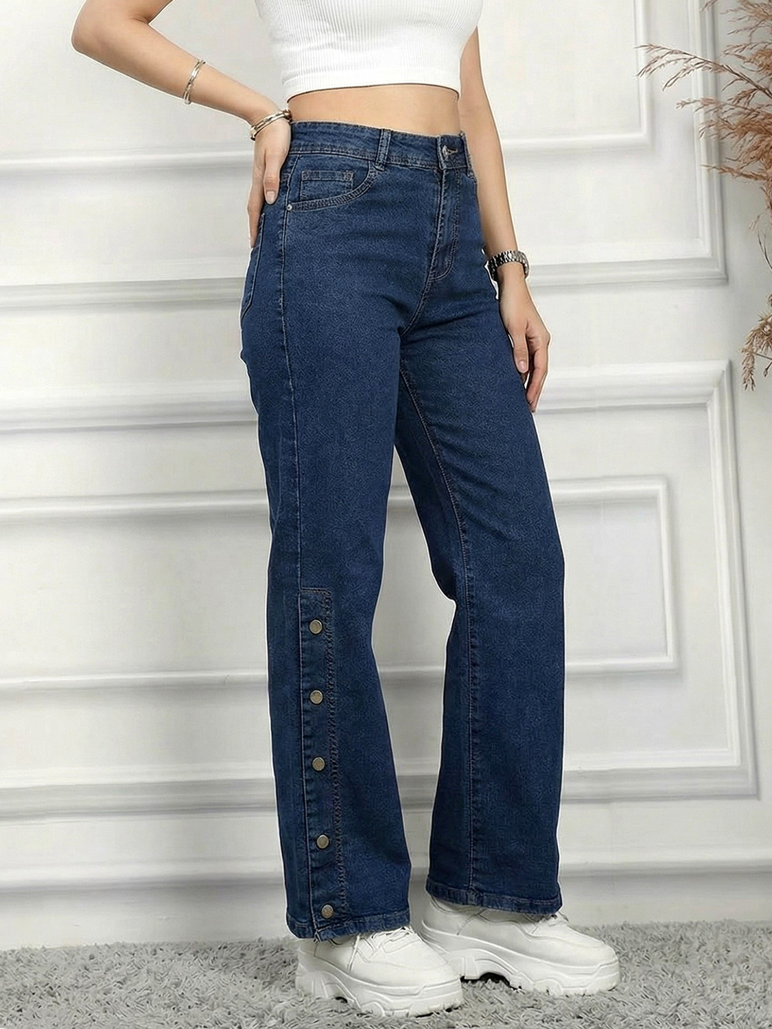 Image of ADDYVERO Straight Fit Women Dark Blue Jeans