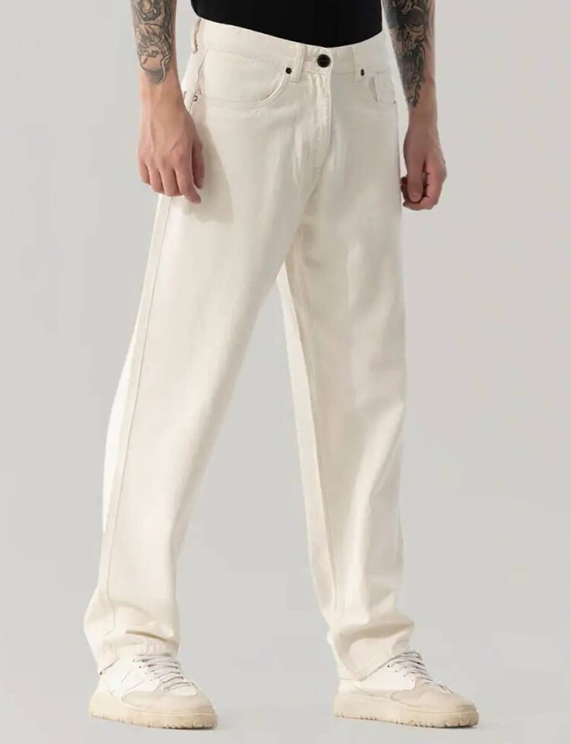 DENIM Straight Fit Men White Jeans - Image 3