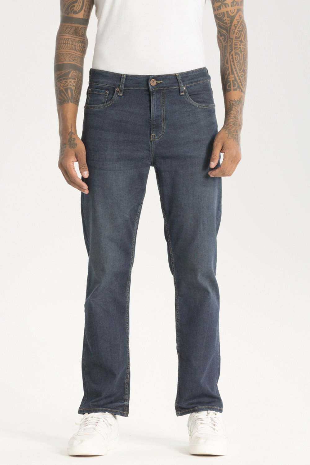 Image of Snitch Relaxed Fit Men Blue Jeans