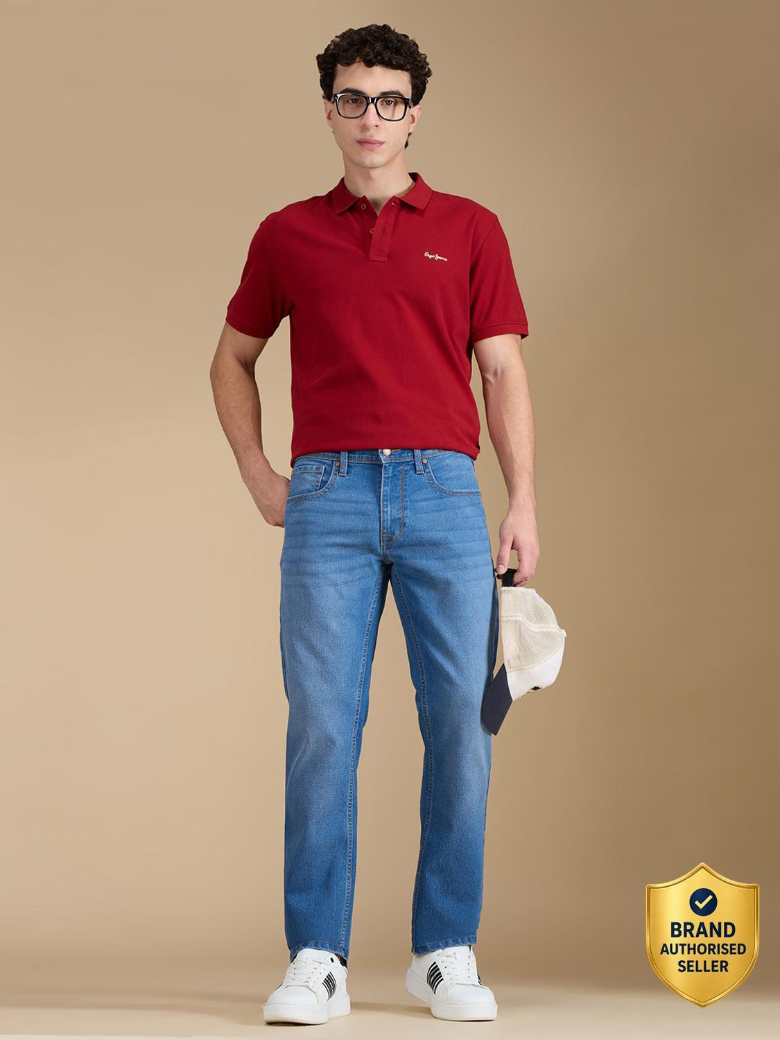 Image of Pepe Jeans Men Straight Fit Mid Rise Blue Jeans