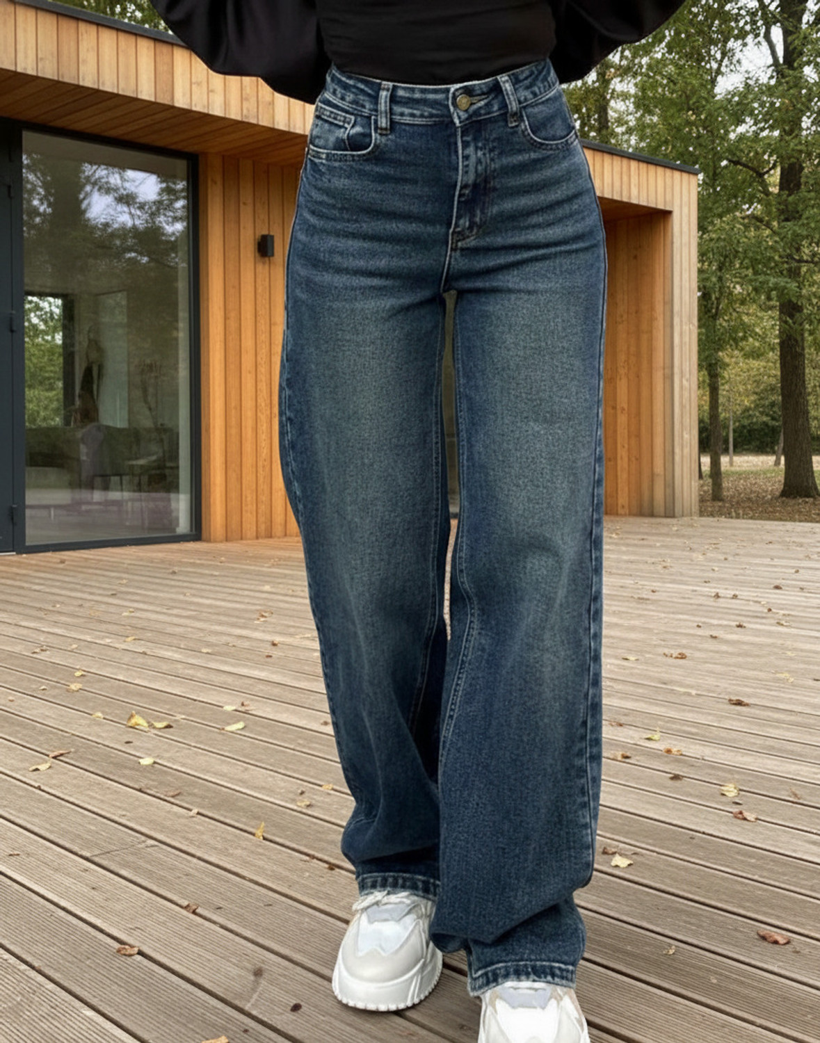 Image of R.Code by The Roadster Life Co. Wide Leg Women Blue Jeans