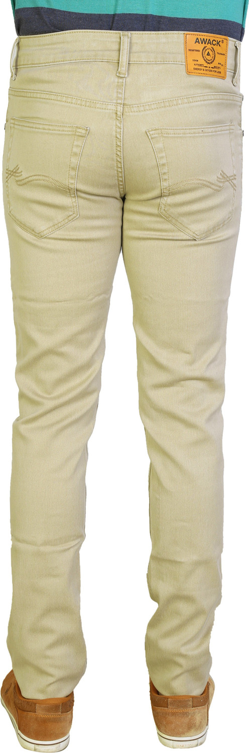 Image of AWACK Regular Men Beige Jeans