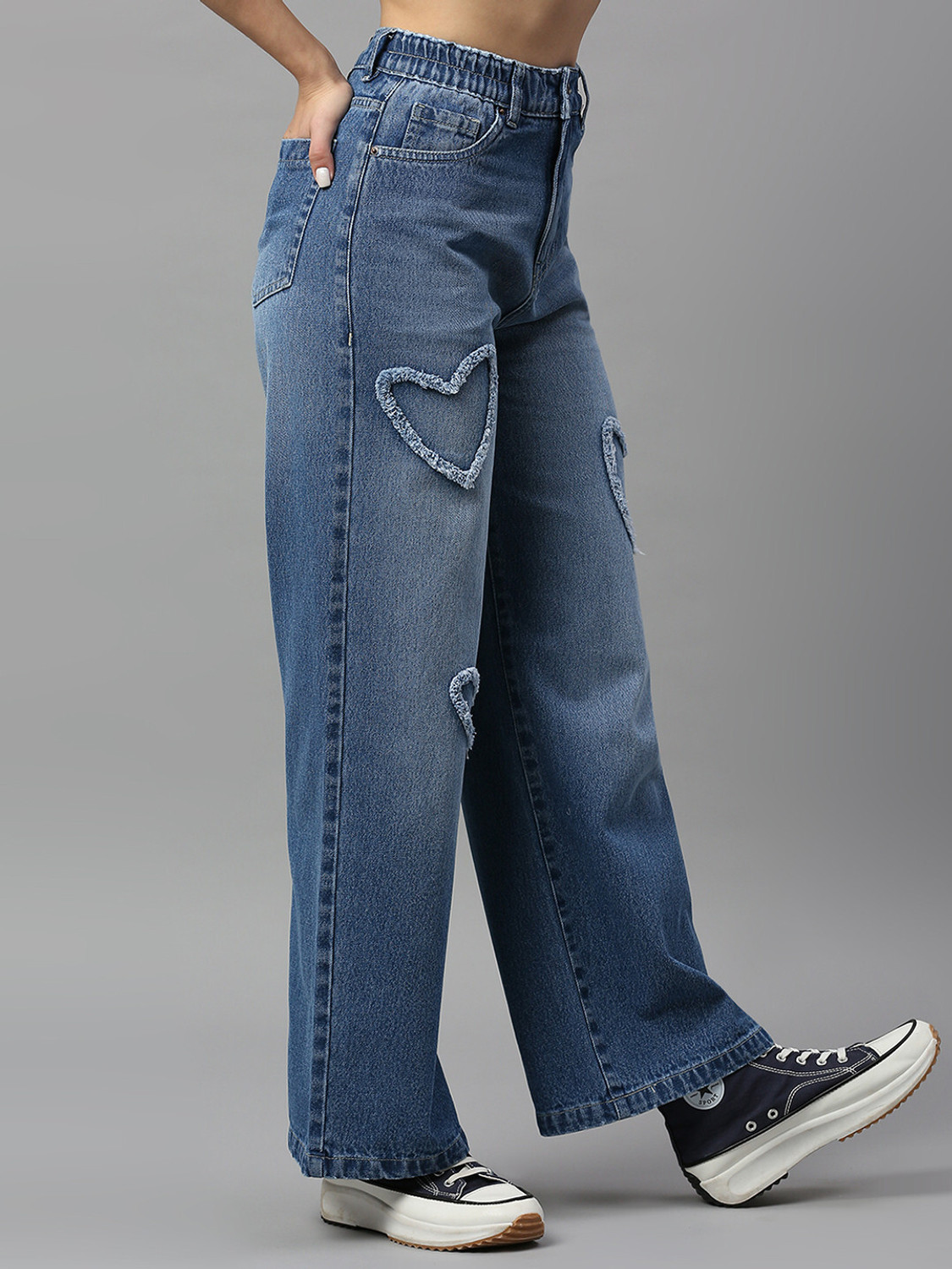 Image of TARAMA Flared Women Blue Jeans