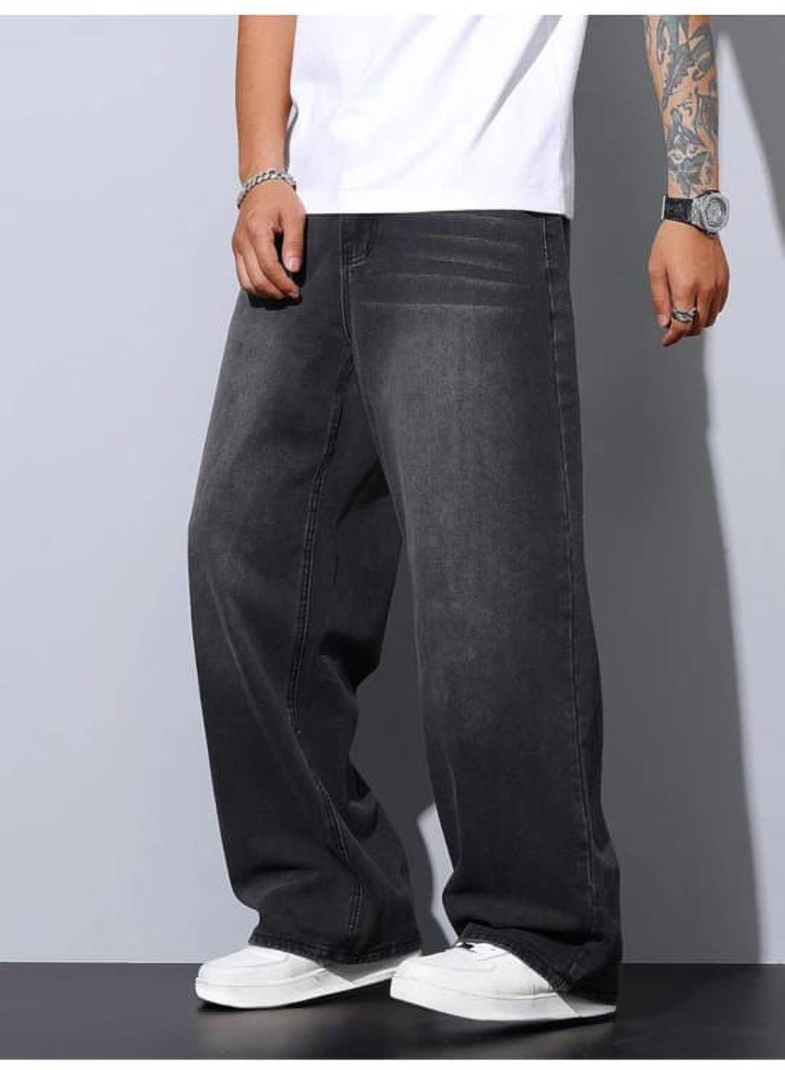 FOXIEFIT Relaxed Fit Men Dark Grey Jeans - Image 3