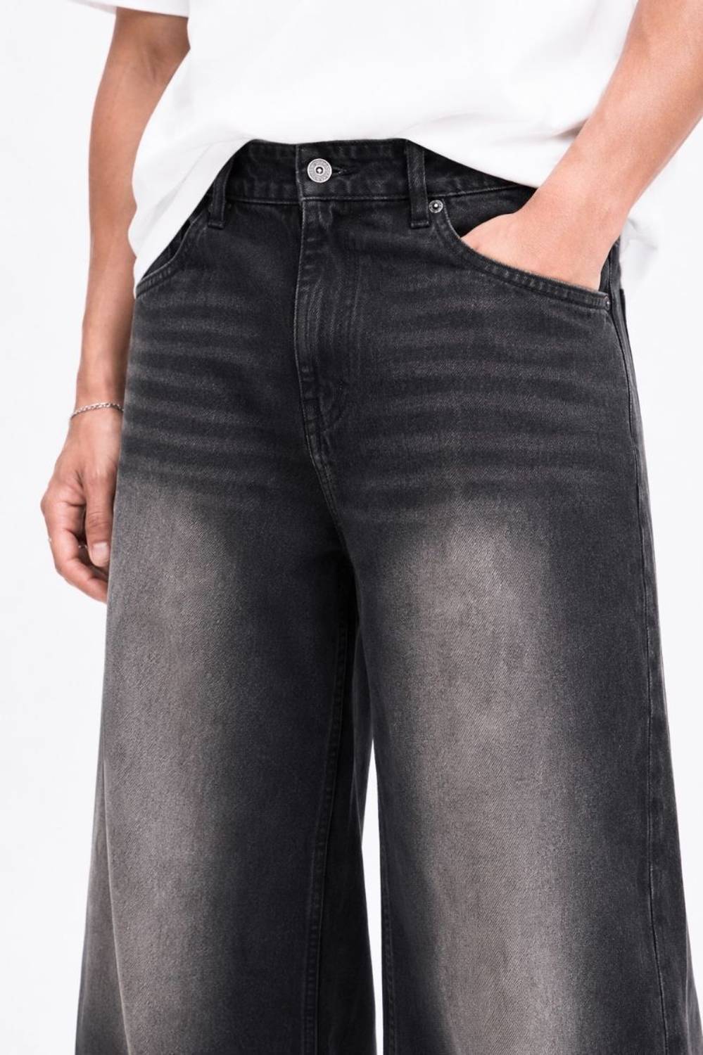 M Q Baggy Fit Men Black Jeans - Image 5