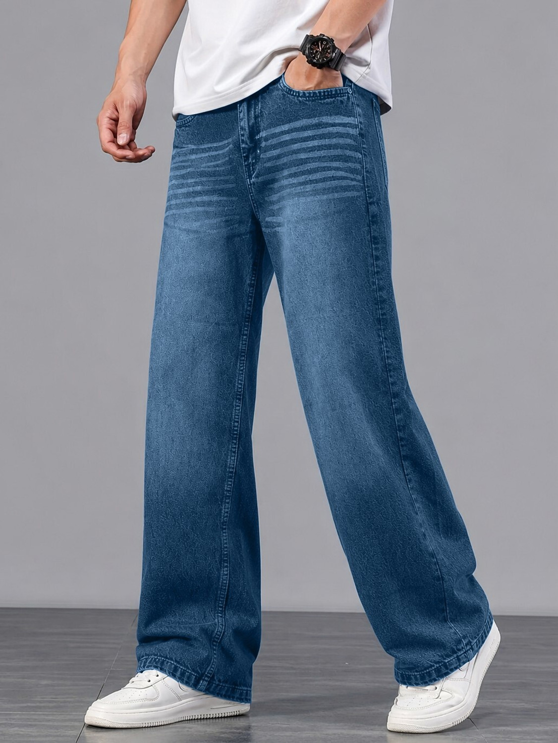 Image of MOTREX Baggy Fit Men Blue Jeans