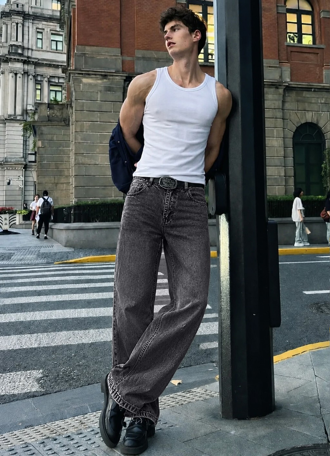 Image of Plus91 Boot-Leg Men Grey Jeans