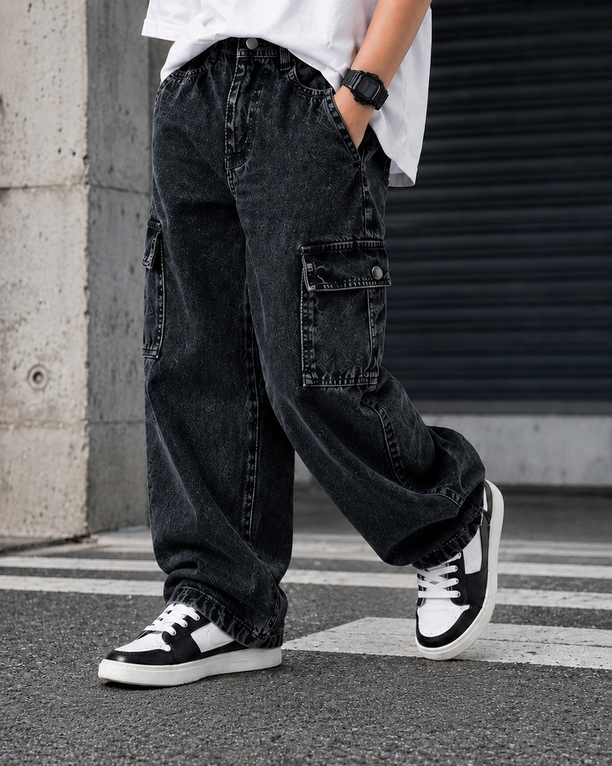 Image of ARTVISION Loose Fit Boys Dark Grey Jeans