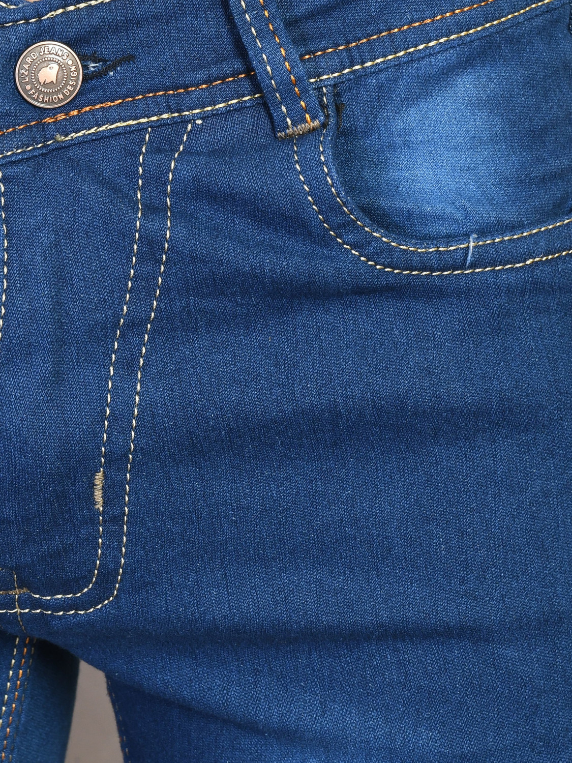Image of Lzard Slim Men Dark Blue Jeans