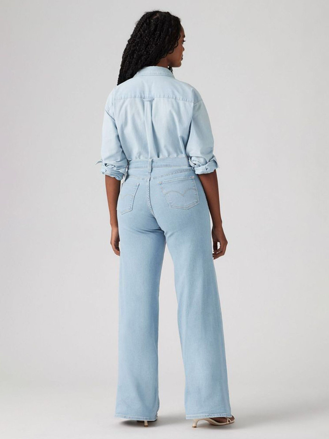 Image of KOTTY Wide Leg Women Blue Jeans