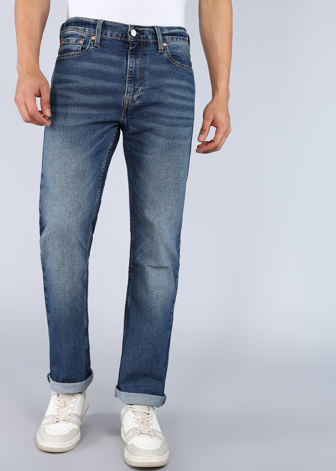 Image of LEVI'S Straight Fit Men Dark Blue Jeans