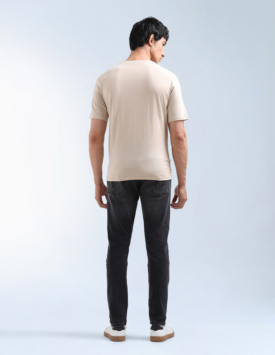 Image of FLYING MACHINE Tapered Fit Men Black Jeans
