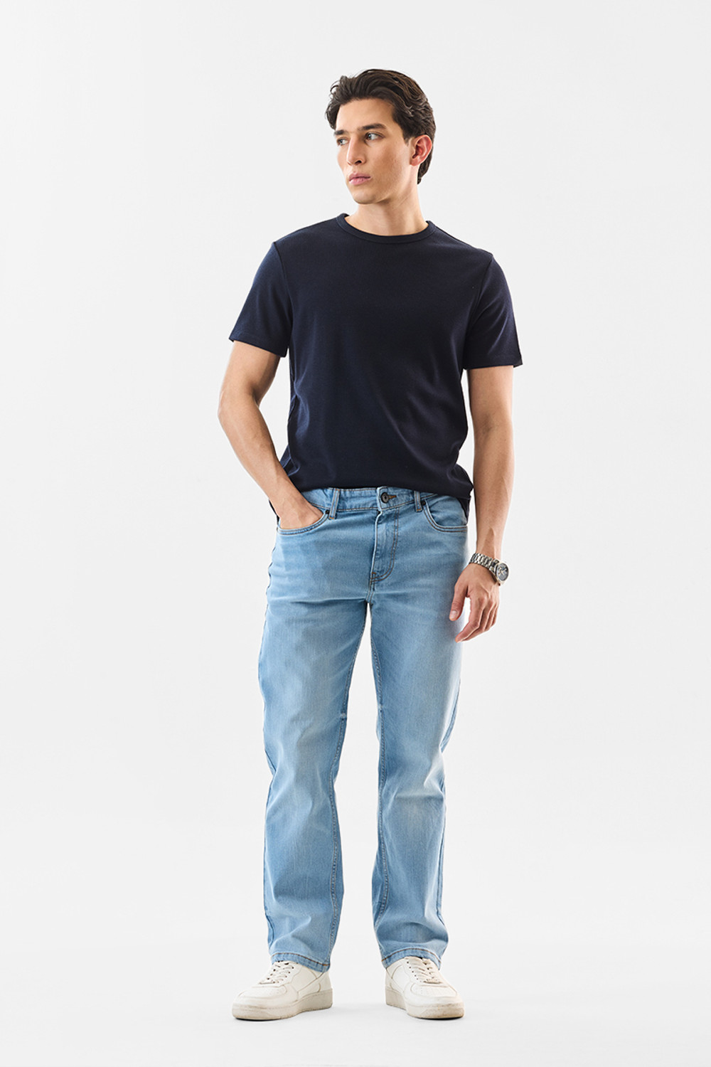 Image of Snitch Relaxed Fit Men Light Blue Jeans