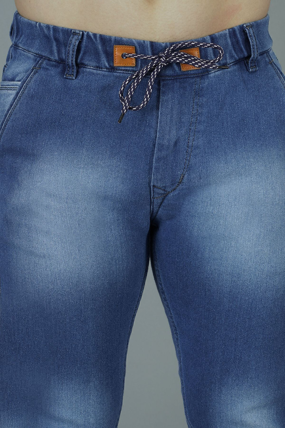 Image of NIVASU Jogger Fit Men Light Blue Jeans