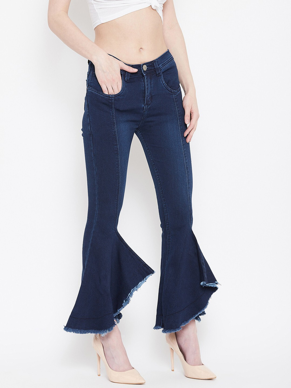 Image of Nifty Flared Women Blue Jeans