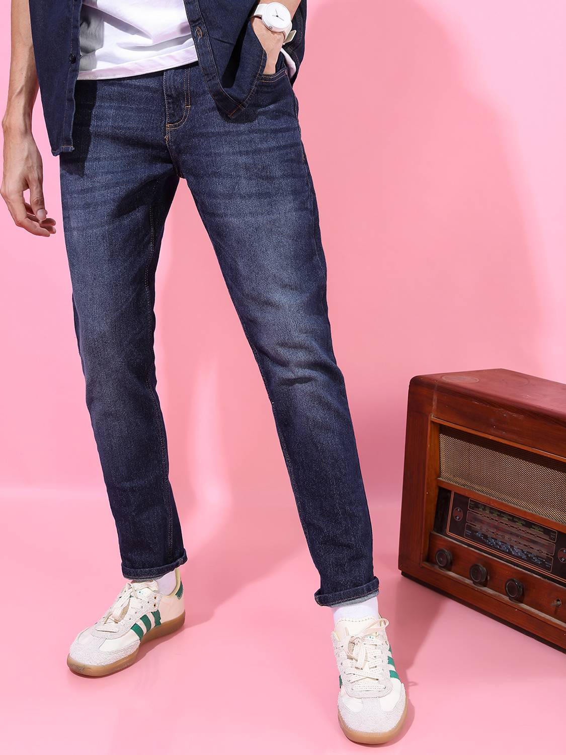 HIGHLANDER Men Tapered Fit Mid Rise Blue Jeans