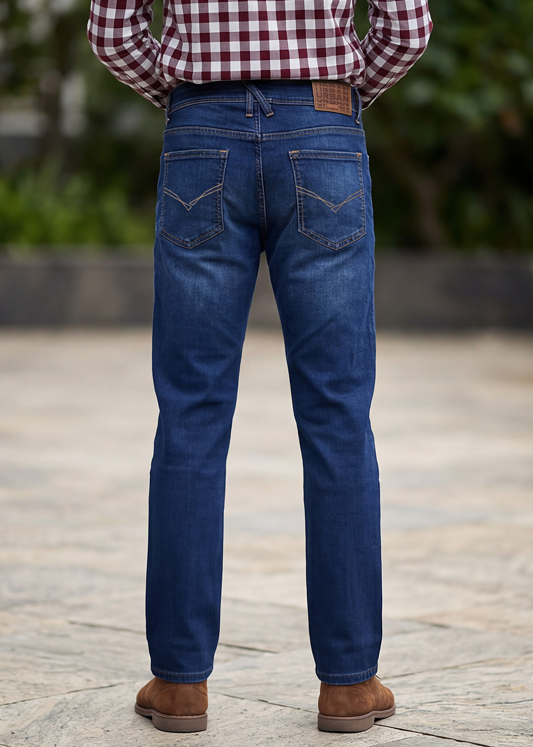 Image of KILLER Men Slim Mid Rise Dark Blue Jeans