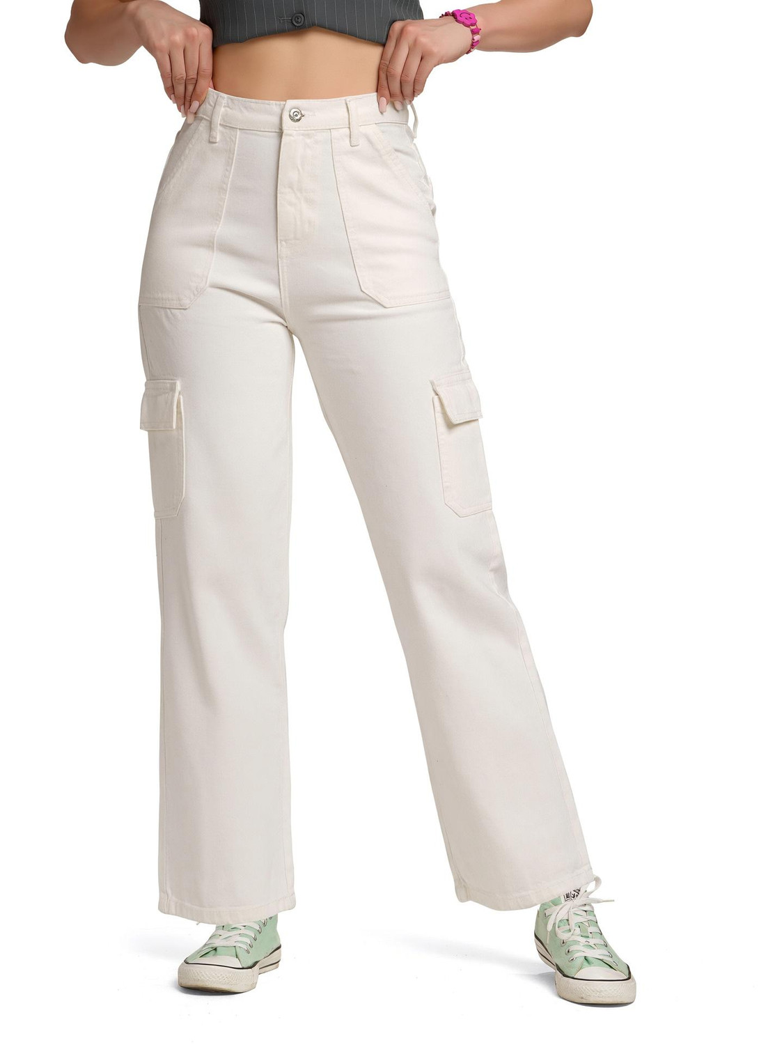 Image of me queen Loose Fit Women White Jeans
