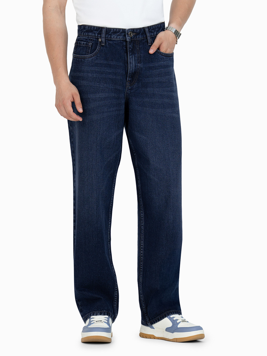 Image of RED TAPE Loose Fit Men Blue Jeans