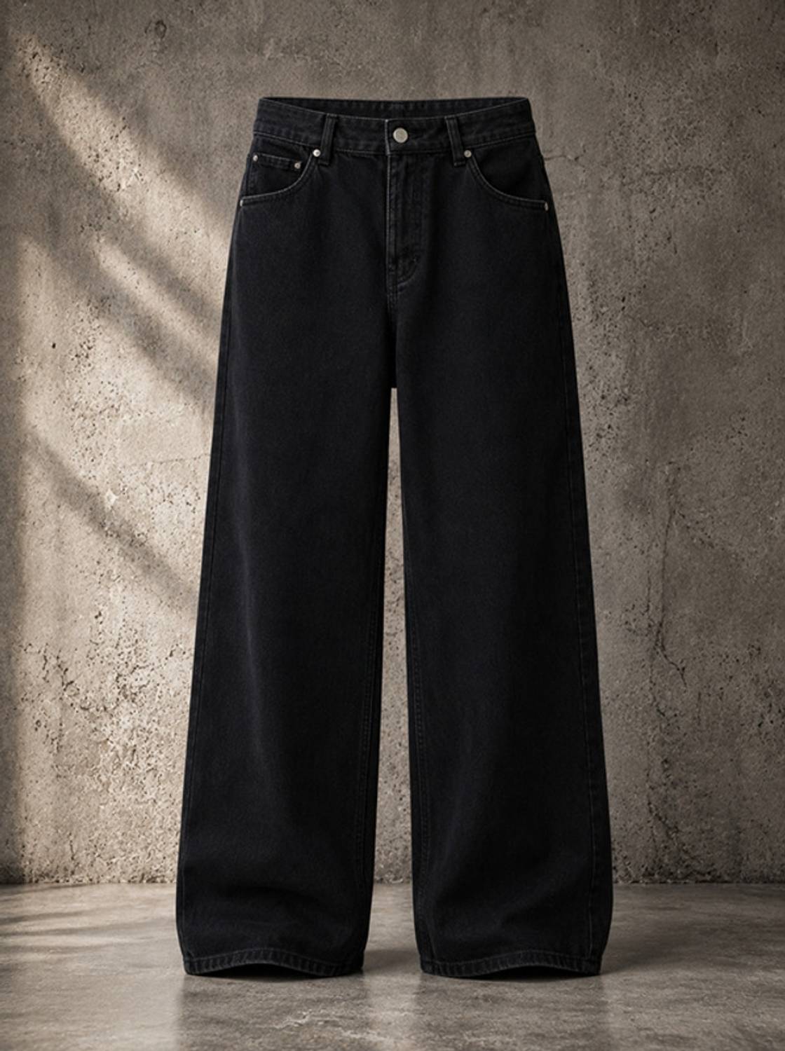 AzureAttire Straight Fit Black Jeans - Image 5