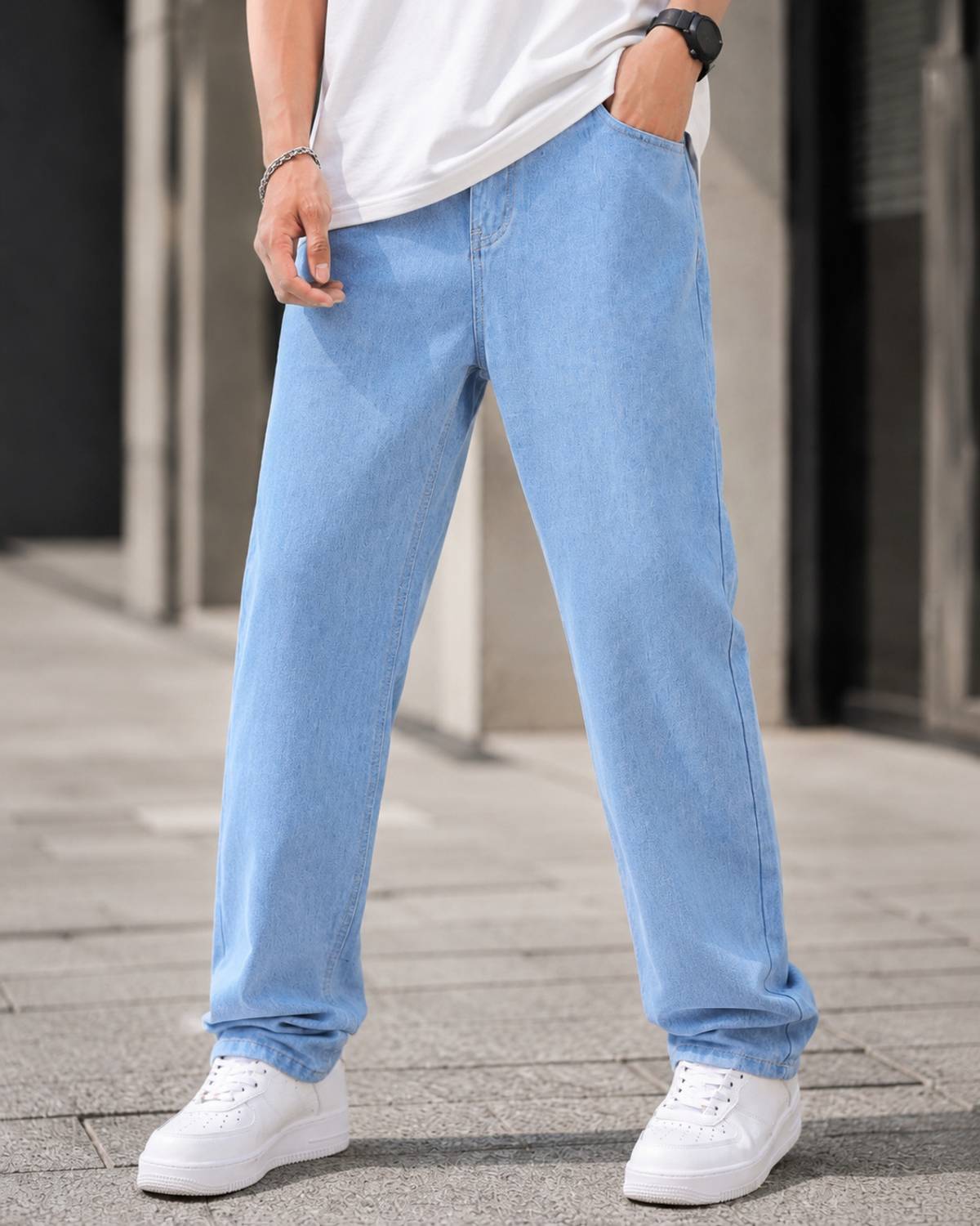 Denim Asia Loose Fit Men Light Blue Jeans - Image 3