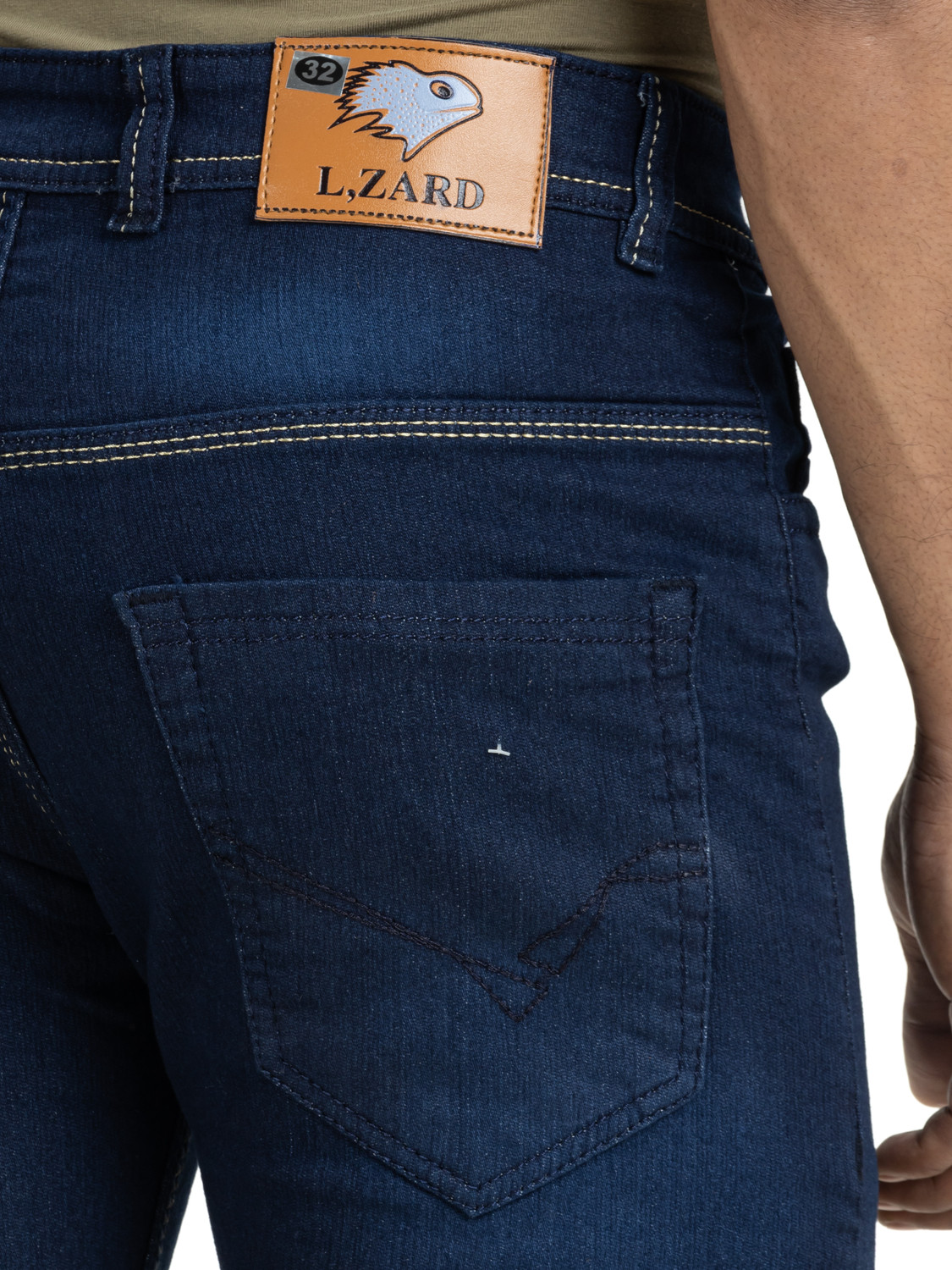 Image of Lzard Slim Men Dark Blue Jeans